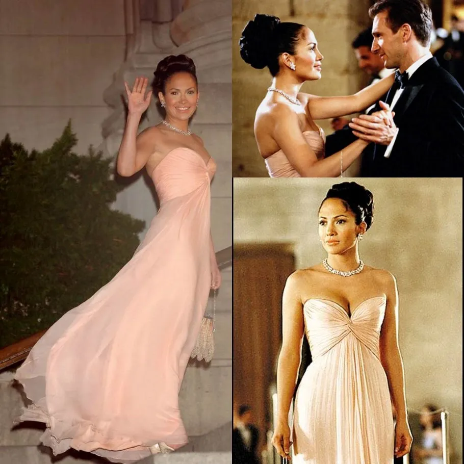 Jennifer Lopez Robe de soirée rose longue célébrité occidentale formelle porte une occasion spéciale robe de bal robe de fête 2627