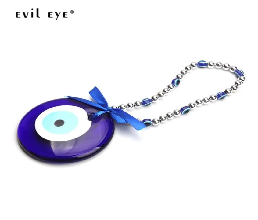 Evil Eye Wall Hanging Decorations Auto Keychain Glass Blue Turkse Evil Eye Pendant Sieraden voor kantoor Home Living Room EY13679083690