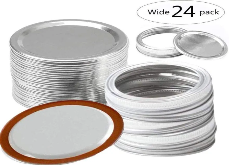 Poctes de balle Louade de bouche large 24pcs Boucles de bouche régulières Bandes de couvercles diplets SplitType Proof pour les couvercles de mise en conserve en pot Mason avec scellage RI2412511