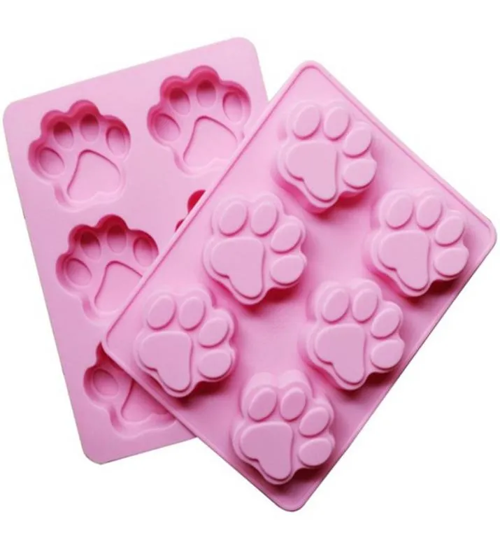 6 Cavity Cat Paw Print Silicone Fondant Cake Mould Candy Chocolate Soap Handmade Baking Mold Cake Decorating Tools1360563