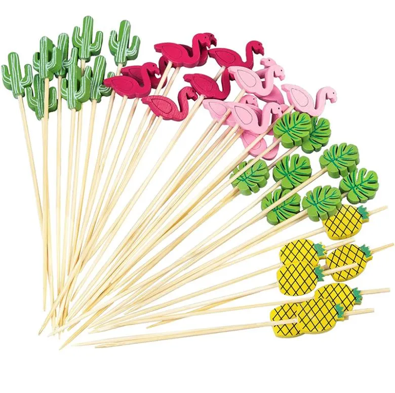 Herramientas de bares Cicktail Picks Handmade Natural Bamboo Palgets para bebidas Becas de aperitivo Sticks Suministros de fiesta XBJK22044266258