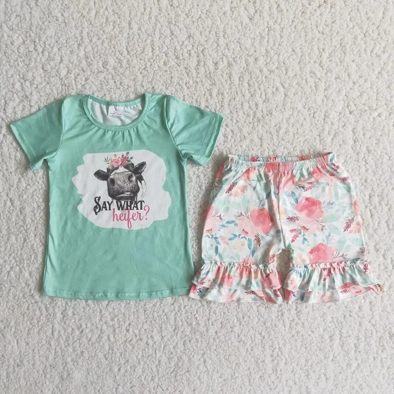 Kläder sätter sommar mode baby flickor rosa vattenmelon bubbla hylsa shorts set grossistbutik barn kläder