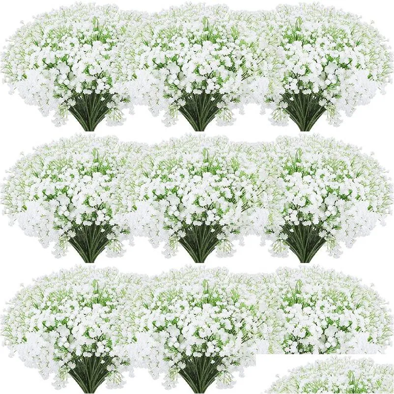 Decorative Flowers & Wreaths 20.5 Inch Artificial Babysbreath Fake Gypsophila Plants Bouquets For Wedding Home Diy Decoration Drop Del Dhrhq