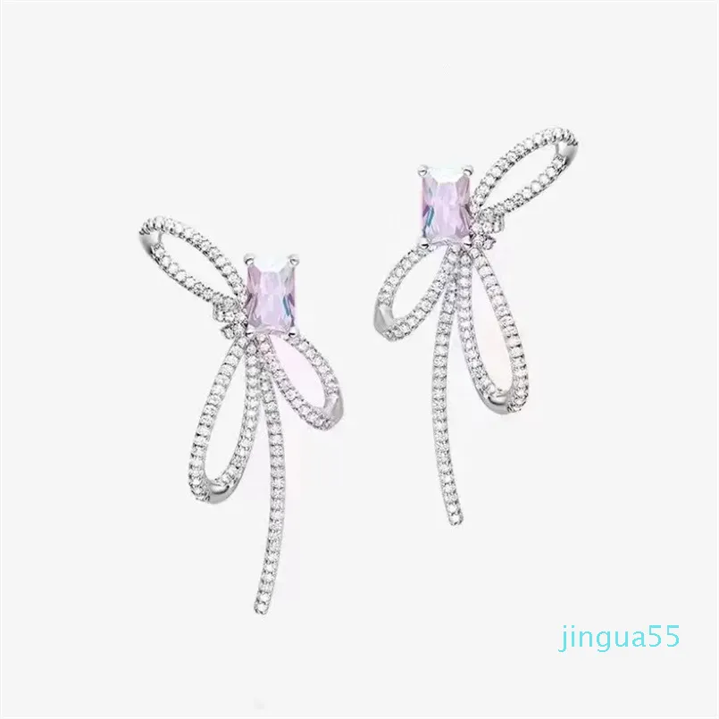 Bowknot Designer Boucles d'oreilles étalon pour les femmes brillantes