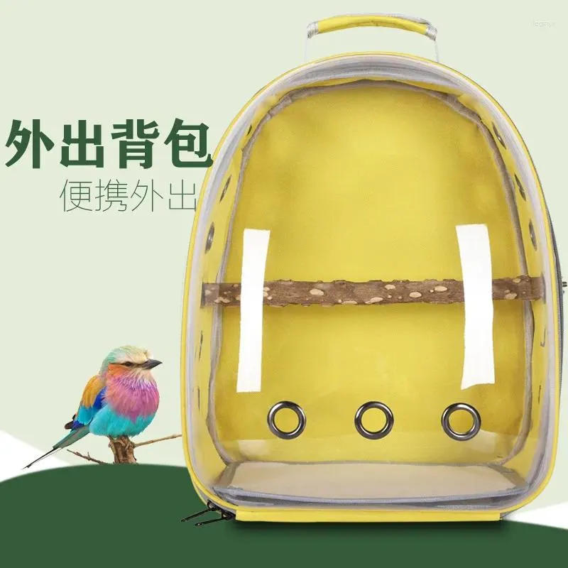 Kedi taşıyıcılar kuş çantası evcil papağan giden sırt çantası şeffaf kuş kafesi büyük taşınabilir gri makine xuanfeng kaplan cildi