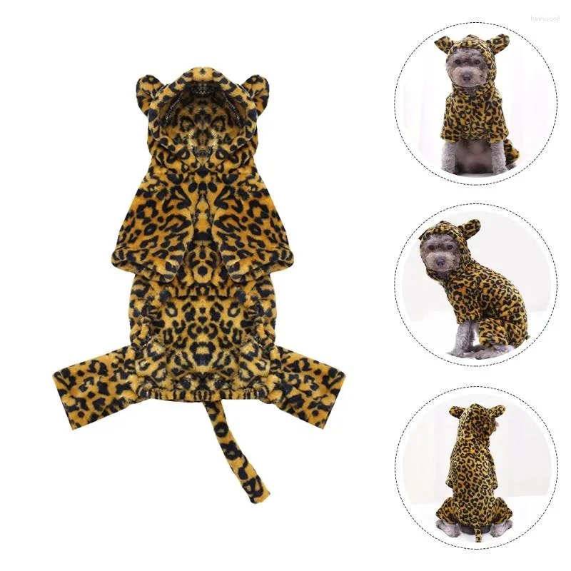 Vêtements pour chiens Cheetah Costume de compagnie cosplay vêtements bodycon jonchy tenue chiot corail toison d'hiver pyjamas de Noël