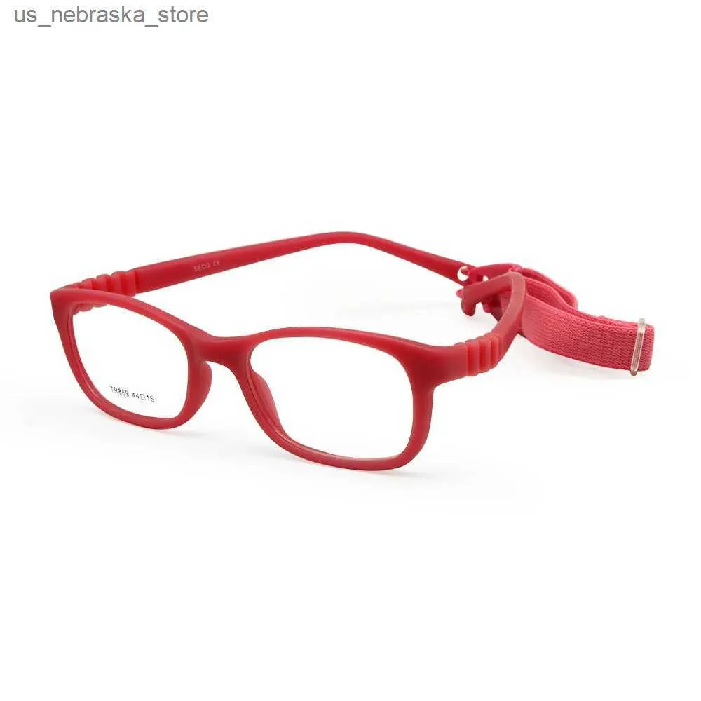 Lunettes de soleil Porte-lunettes pour enfants avec bretelles Taille 44/16 Vis une pièce Free 3-5y Bendable Optical Childrens adapté aux garçons et filles Q240410