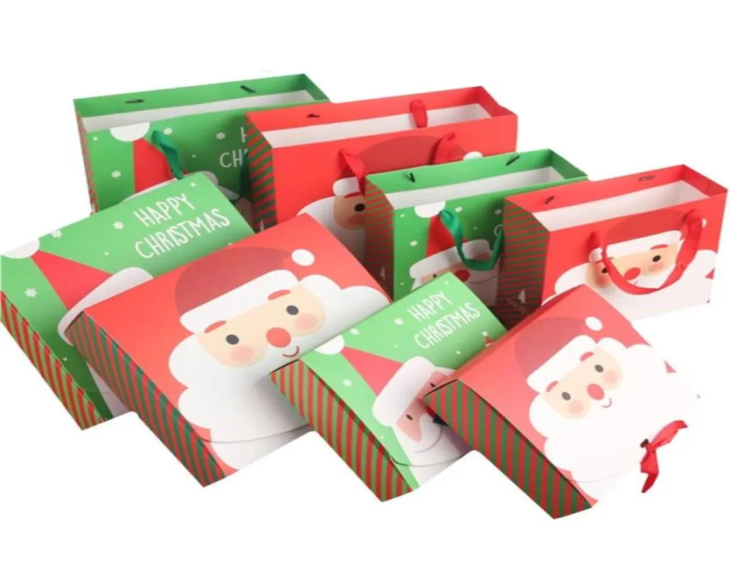 Babbo Natale Merry Christmas Candy Gift Boxes Ospite Packaging Borse di carta Borsa Gift festa di Natale Favori per bambini Decorazione regalo6995691