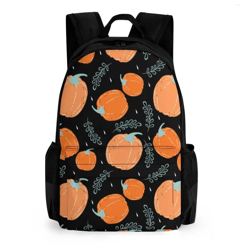 Backpack Orange Cartoon Fruit With Print Large Capacity Travel Back Pack Pocket 42x30.5cm