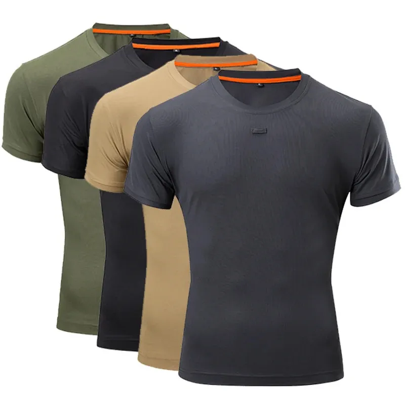 Mege Men Tactical T Shirt 2 PCs Armee Militär Kurzarm Cool Oneck Quickdry Fitnesshemden Mann lässig Camiseta Hombre xxxxl 240510