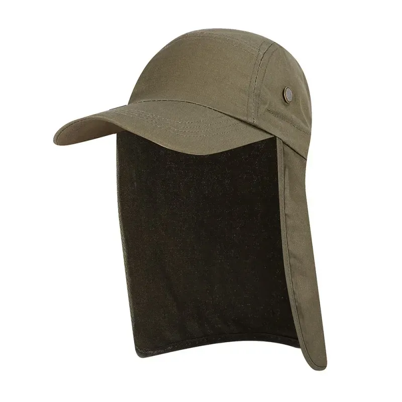 Unisex Fishing Hat Sun Visor Cap Hat Outdoor UPF 50 Sun Protection with Removable Ear Neck Flap Cover for Hiking Fishing Caps