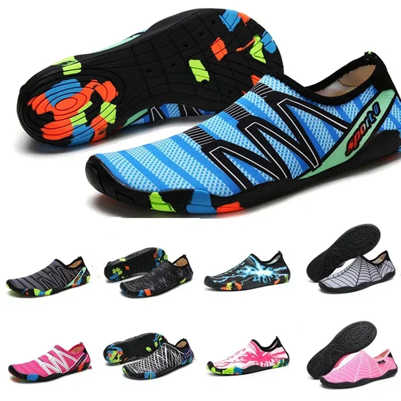 Anti slip swimming and diving shoes PU midsole breathable beach tracking skin suitable for napping and wading with mesh material lined with mens clothing 240510