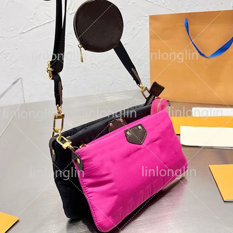 3 in 1 cotton bag soft crossbody luxury designer shoulder bags women clothes handbags mini purse quality genuine leather fashion lettering hardware removable strap