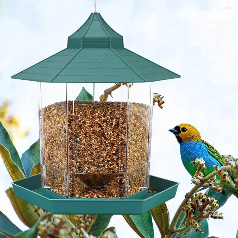 Other Bird Supplies Hanging Wild Seed Feeder Heavy Hexagonal Sealed Garden Suction Alimentador Adsorption House Type Feed