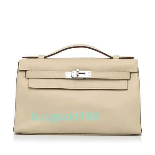 Top dames Designer Kaelliy Bag 2008 Swift Pochette Brown Brown Beige en cuir à main en cuir de haute qualité