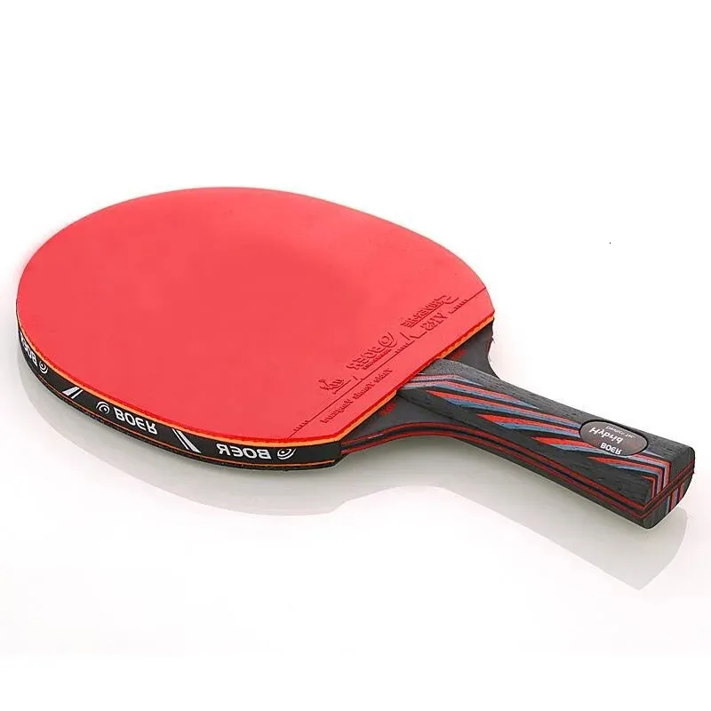 1st Professional Nano Carbon Table Tennis Racket Fimples In Rubber Ping Pong Kort långa handtag Bat Paddel 240422