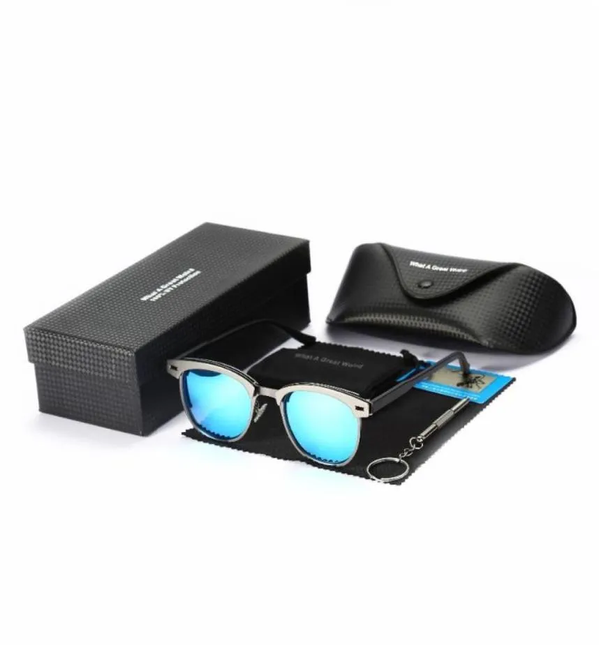 Lunettes de soleil classiques pour hommes Antireflective Mens Light Weight Smart Cadre Sun Glasses avec boîte d'anniversaire Gift9170406