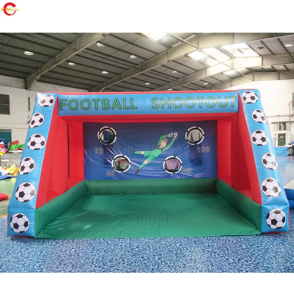 4m x 3m x 3m Inflatable Football Soccer Target Shootout Goal w/6 Balls ...