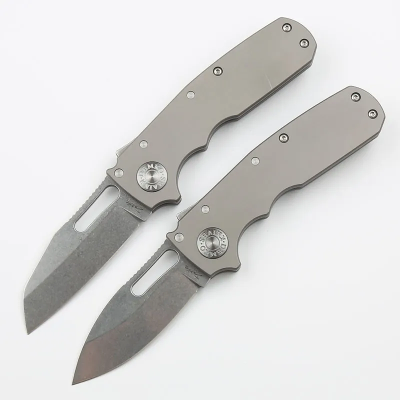 Couteau pliant de requins Cub 2,71 "S35VN Satin Blade TC4 GANDE SURVIAL CAMPING TACTICAL POCKET COUNES Utilitaire EDC Tools