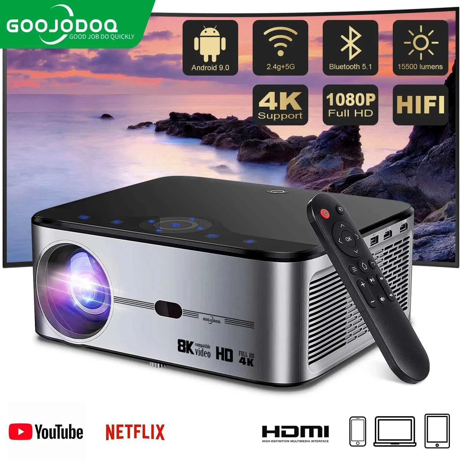 TD98 Full HD 1080P Projector WiFi LED 2K 4K Projectors Video Movie Smart Aoto Focus Correction Pk Dl I.1311263828 - View #6