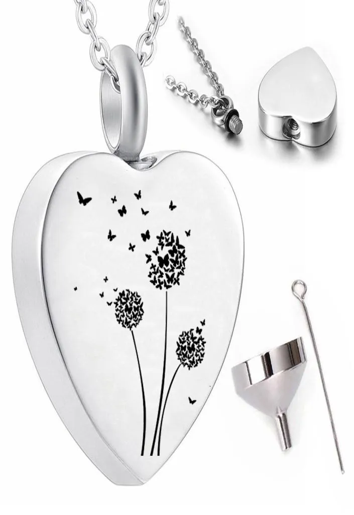 Butterfly Cremation Jewelry Pendant Three Dandelion Bouquet Souvenir Halsband för att fira mamma och DAD5330847