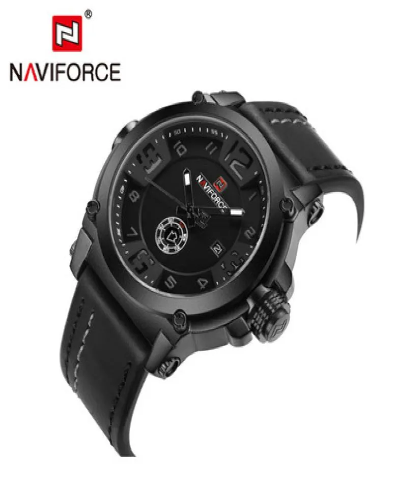 Naviforce Men039sファッションカジュアルウォッチトップブランド高級スポーツクォーツウォッチストラップメン