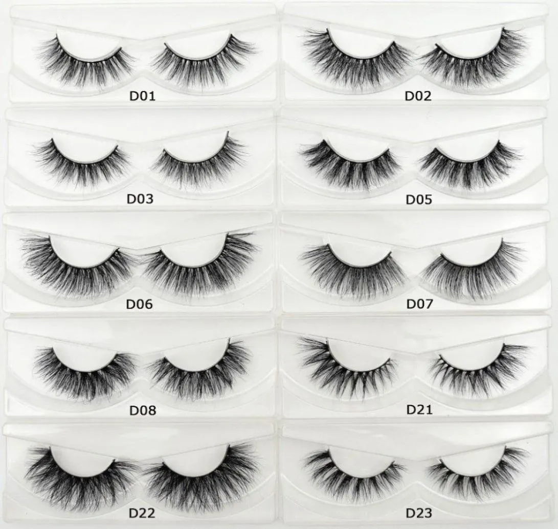 Viso Cils cils 3D Real F visons cils à la main épais naturels faux œil cils maquillage paillettes Emballage DSERES 11 Styles8993483