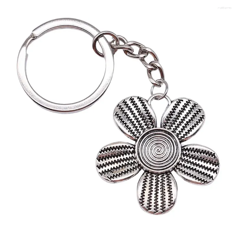 Schlüsselanhänger 1pcs Blütenschlüsselkette Material Schmuck für Männer Großhandel Ringgröße 28mm