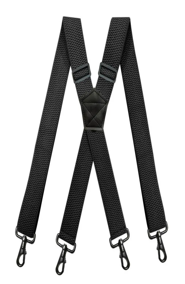 Heren zware werkzaamheden Suspenders 38 cm brede xshape met 4 draaiknop haken verstelbare elastische fietser snowboard broek braces9817463