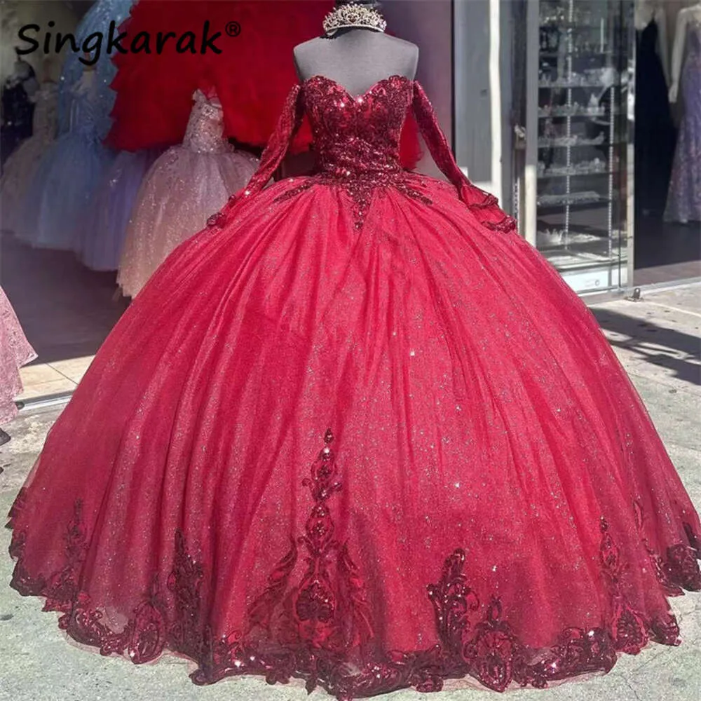 Блеск принцесса Бери Куинсинера с съемными колокольчивыми рукавами сладкий 16 платье