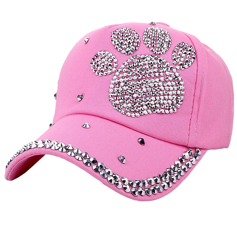 Femme Bear Paw Diamond Hats Party Baseball Cap de voyage CAPA