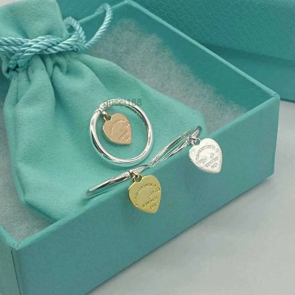 Necklace Designer for Women Tiffanyjewelry Anillos Love Silver Heart Fashion Simple Versatile Ring Urho Urho Urho 8u4s