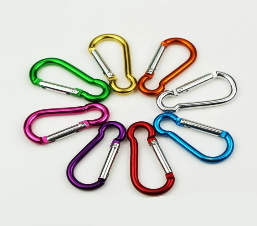 1000pcs 4cm carabiner en aluminium sur la 4e trompette gourde rapide suspendue sans boucle de verrouillage suspendue des clés de clés non professionnels3860617