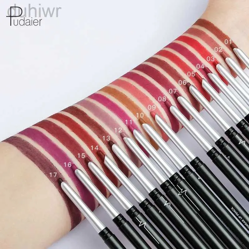 Pencille per labbra Pudaier Matte Lipliner Pencil impermeabile Nude Rossetto sexy Donting Women Makeup Eyes Lipliner contorno Crayon Levre D240510