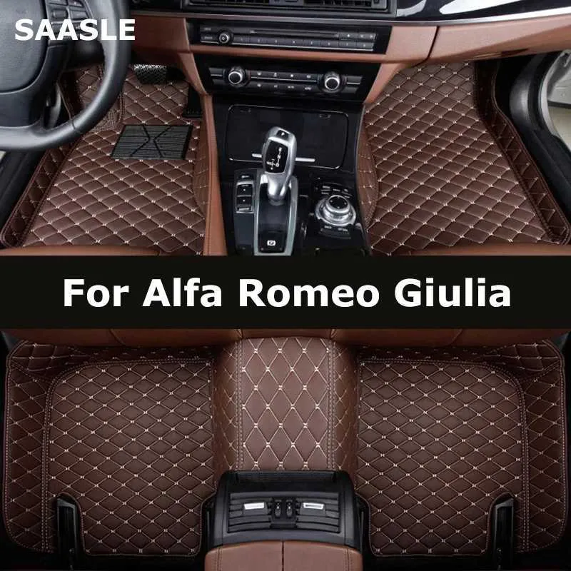 Saasle Custom Car Floor tapetes para Alfa Romeo Giulia Carpets Automóvel Foot Coche Acessorie T240509