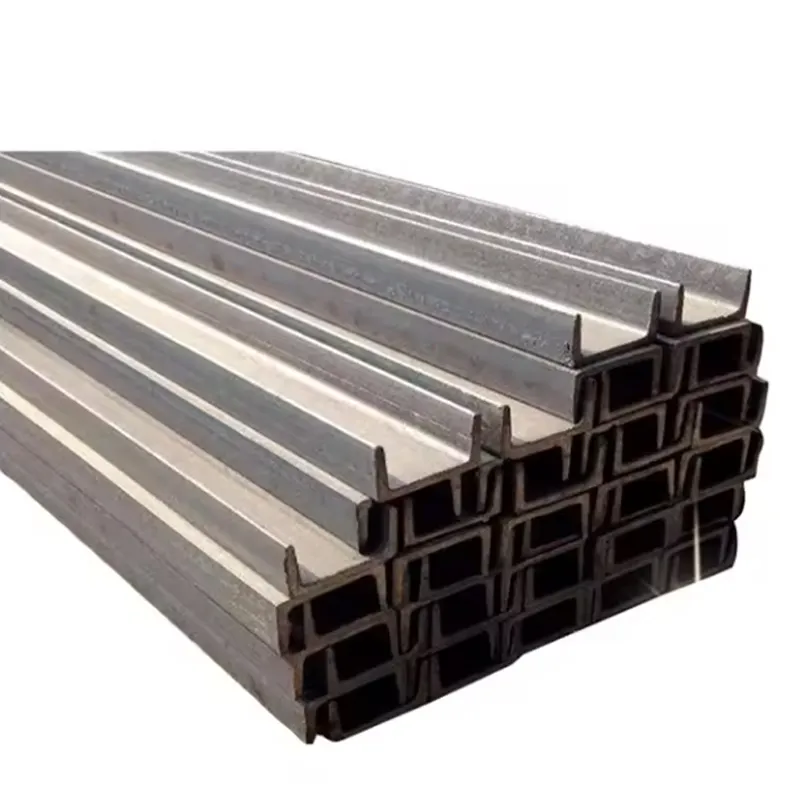 Hot rolled U-shaped black groove steel for curtain wall support in channel steel construction projects can be cut