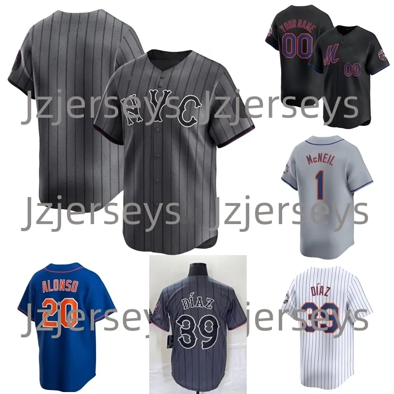 2024 City Jersey NYC Francisco Lindor Pete Alonso Baseball Jersey Edwin Diaz Kodai Senga Starling Marte Strawberry Keith Hernandez Justin Verlander