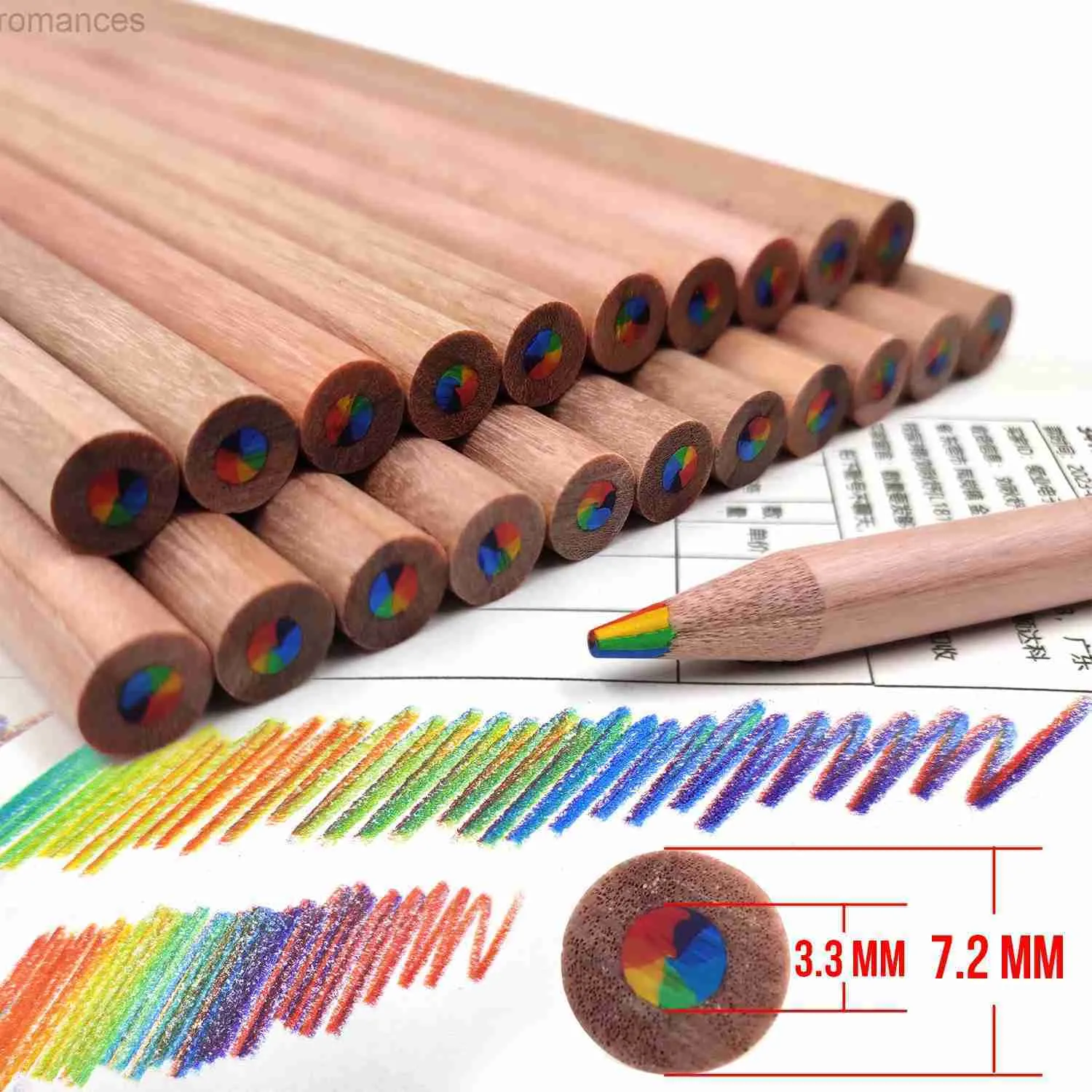 Potloden 4/10 kleurpotloden 7 kleuren 1 in water oplosbaar houten potlood gebruikt voor kinderschool graffiti kunst schilderen geschenken D240510