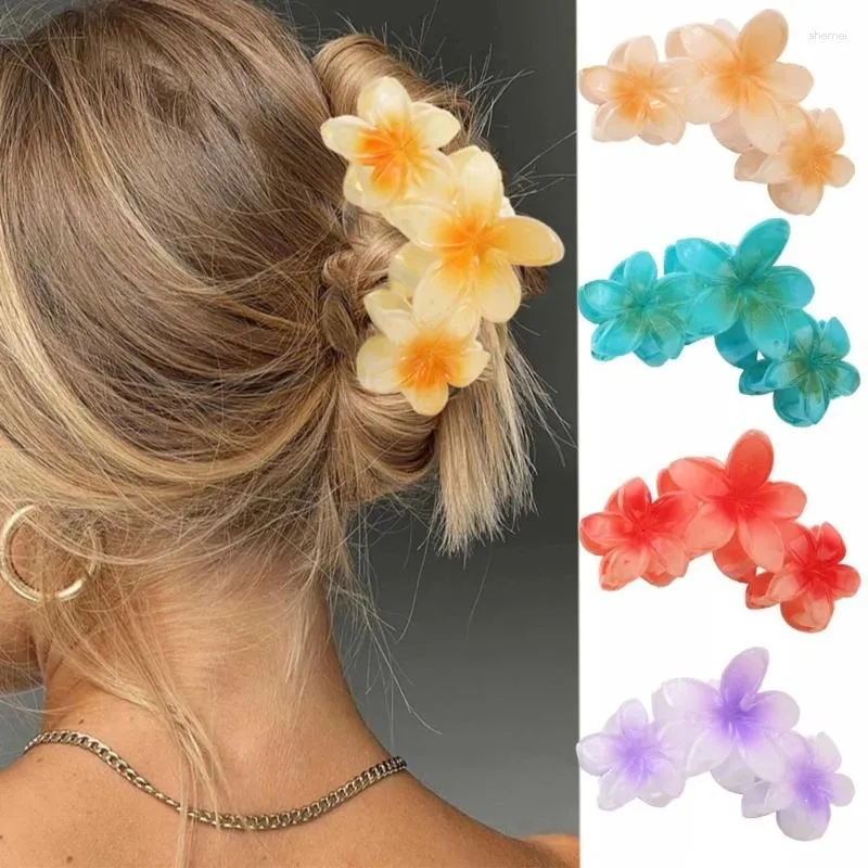 Clipes de cabelo Flores de praia exclusivas Claw Barrettes Acessório Ornamento colorido feminino feminino 4xbf
