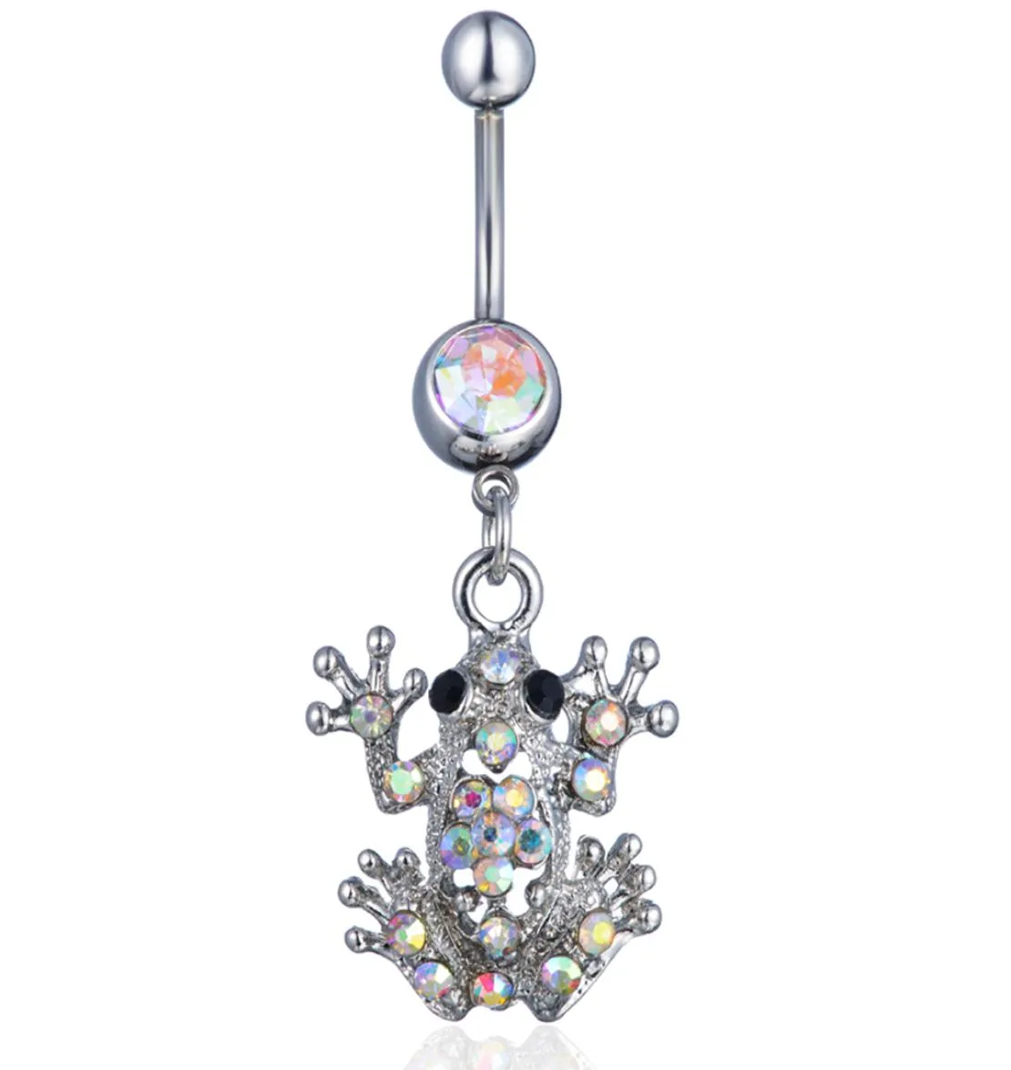 D0727 Frog Clear Ab Color Belly Navel Button Ring0123454426937