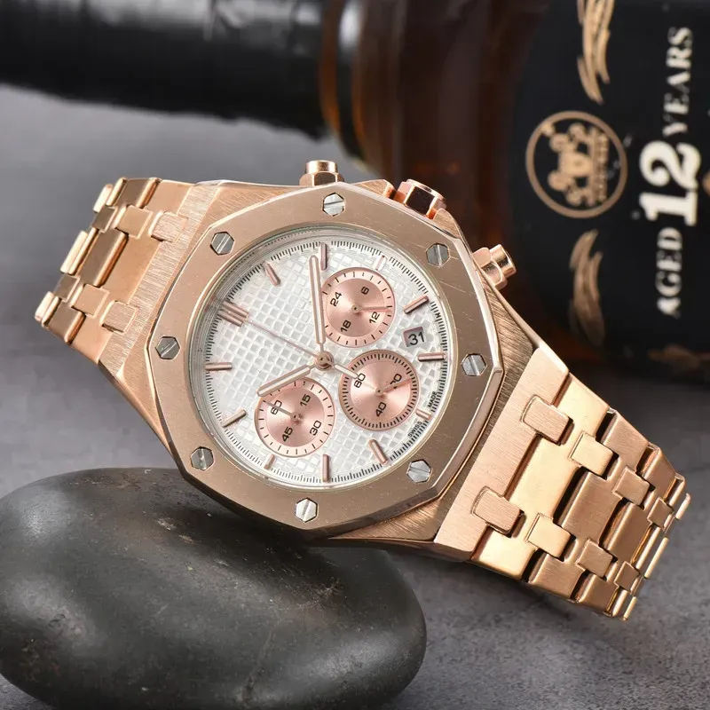 Aude Armband Uhren für Männer Herren Uhren sechs Nadeln All Dial Work Quarz Uhr Highwertige Top -Designer Luxusmarke Chronograph Clock Steel Belt Fashion Royal AAA