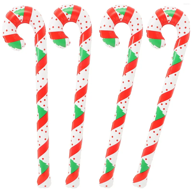 Decorações de jardim 4 PCs Bonquinha de Natal para os idosos decorativos de balões ao ar livre PVC Candy Canes de Natal Decoration