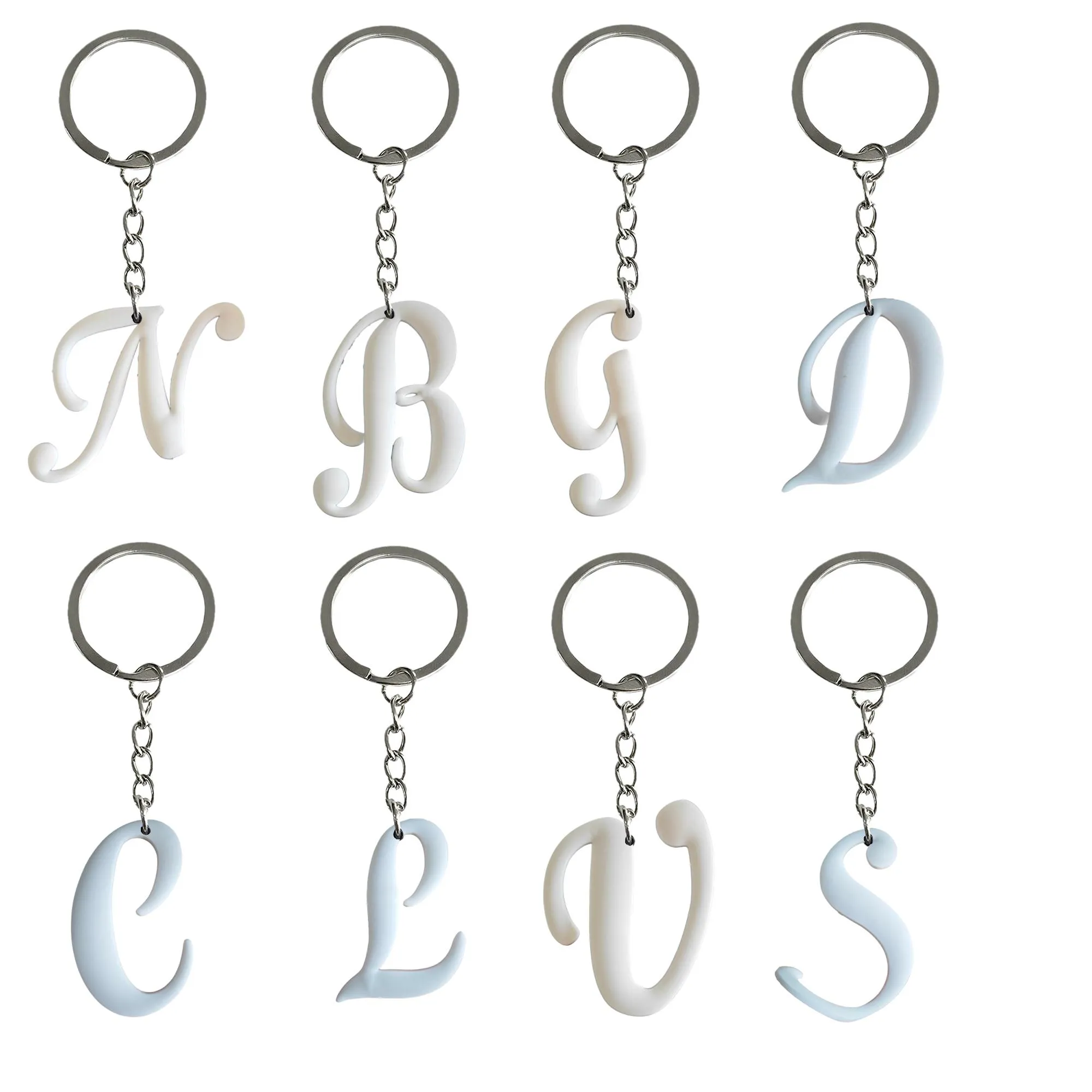 Charms White Large Letters Keychain Keychains Party Favors Key Chain Ring Christmas Gift For Fans Kids Keyring Suitable Schoolbag Pend Otnls