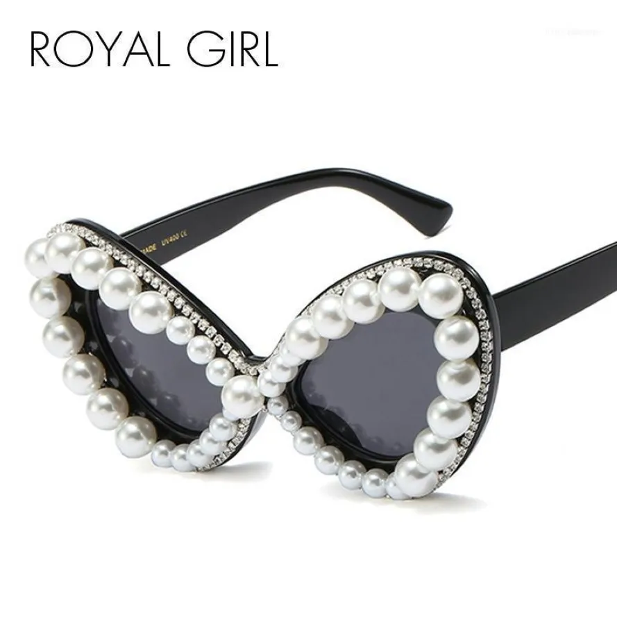 Dziewczyna 2021 Modna perłowe okulary przeciwsłoneczne Pearfly Pearl Diamentowe okulary słoneczne okulary kota oko oka ss6751 2277