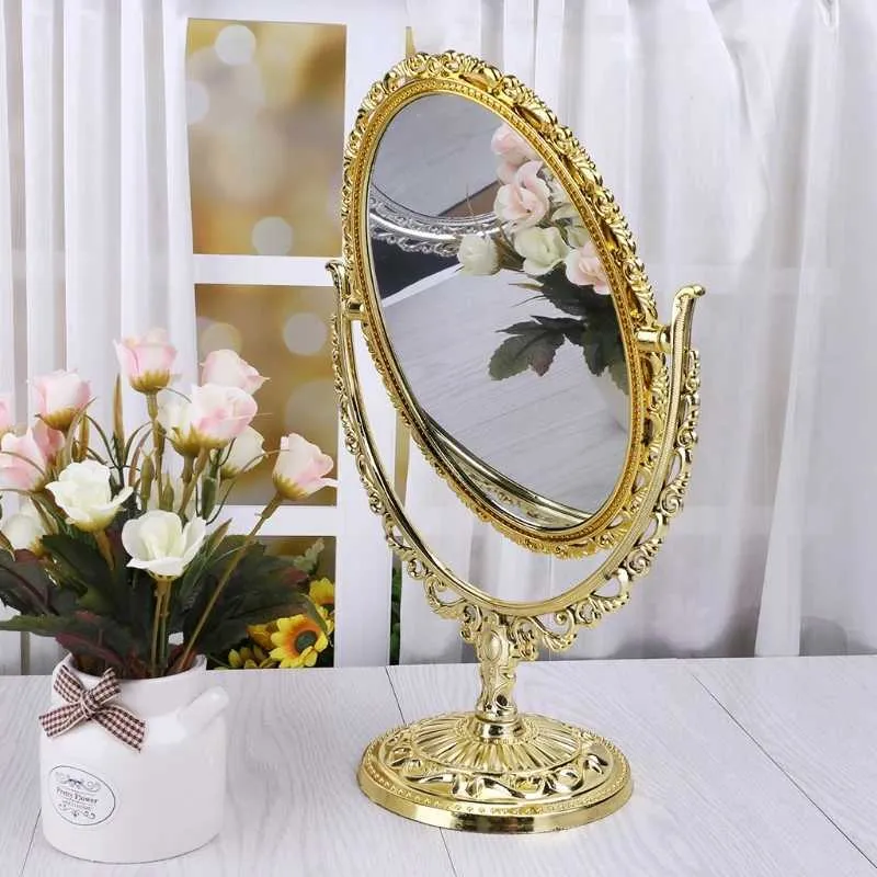 Compact Mirrors Double sided makeup mirror countertop plastic surface tool D0UE Q240509