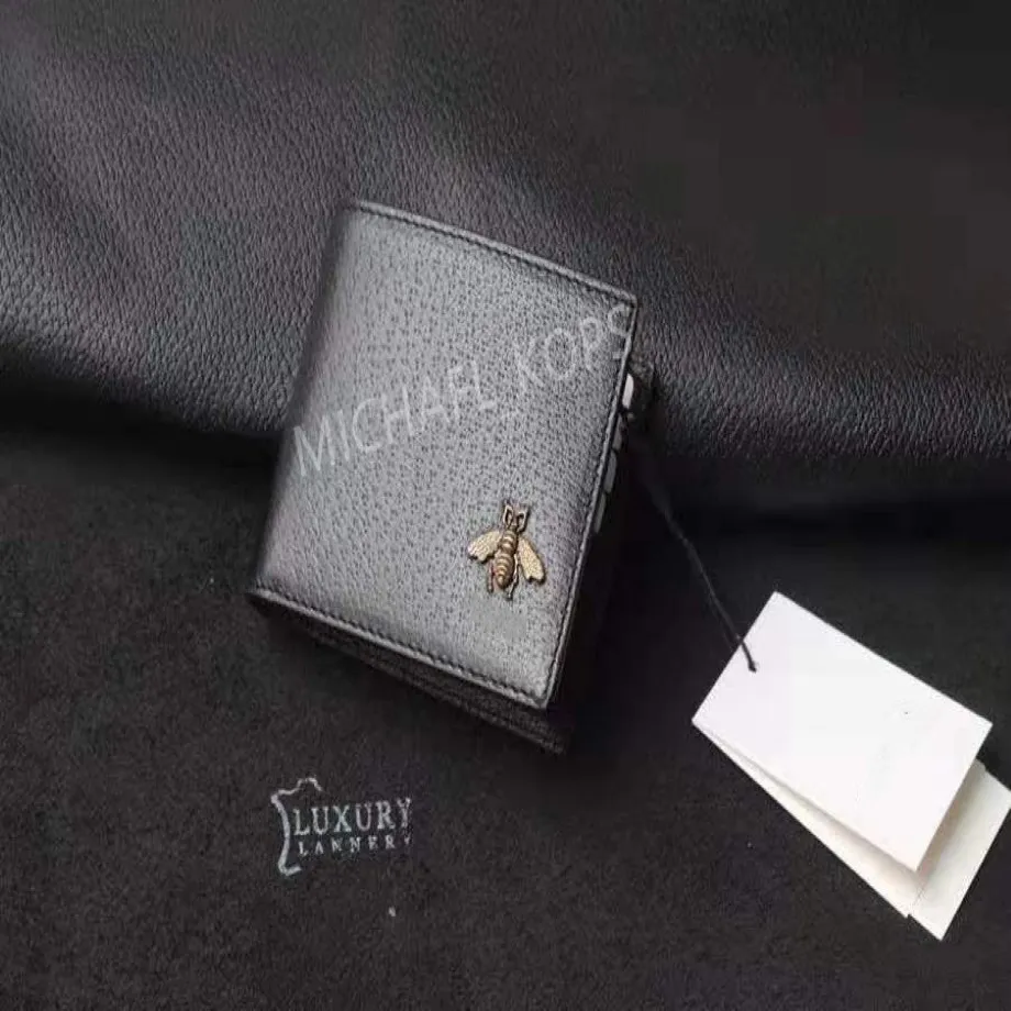 Män läder lyxig designer plånbok kreditkort högkvalitativ korthållare 2485