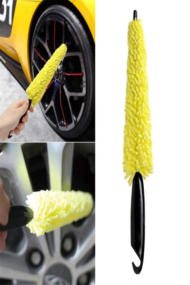 Car Wash Portable Microfiber Wheel Tire Rim Brush Cars Wheels Auto Cleaning For Cares With Plastic Handle Car Washs Detailing Tool6763634