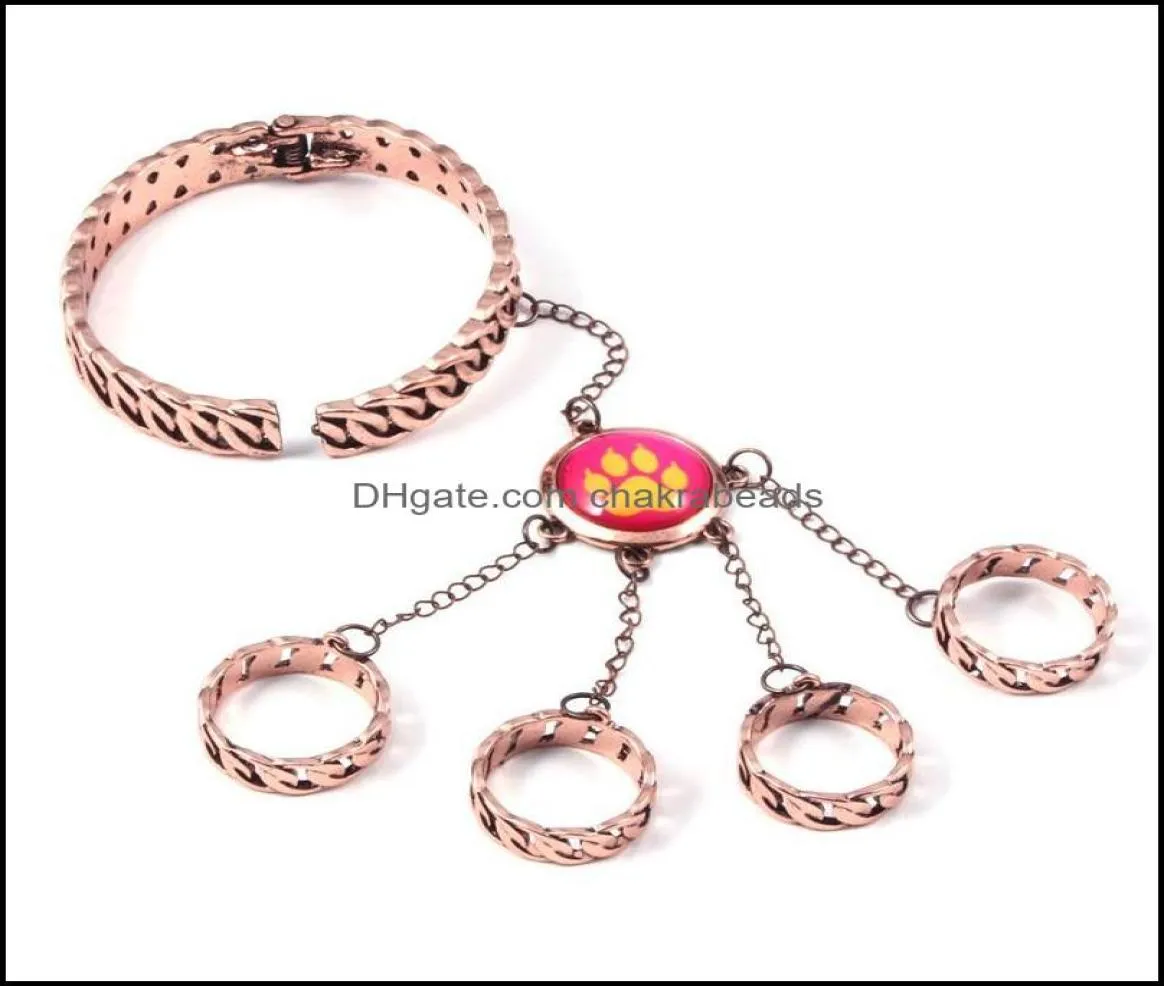 Шармовые браслеты ювелирные украшения Reddy Girls Ring Bracelet Set Jeka Couffaine Cat Claw можно открыть закрыто G DHM9P7050086