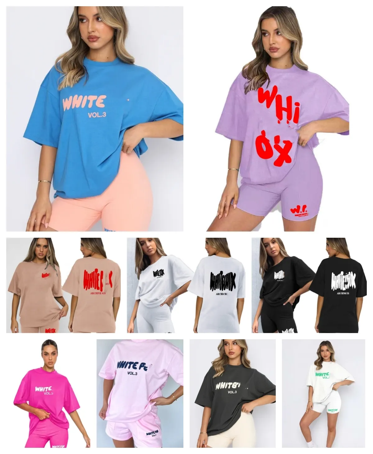 Designer t -shirts dames whitefox shirt t -shirt sweatshirt topkwaliteit katoen casual tees heren shorts mouw street slank fit hip hop streetwear tshirts sportset