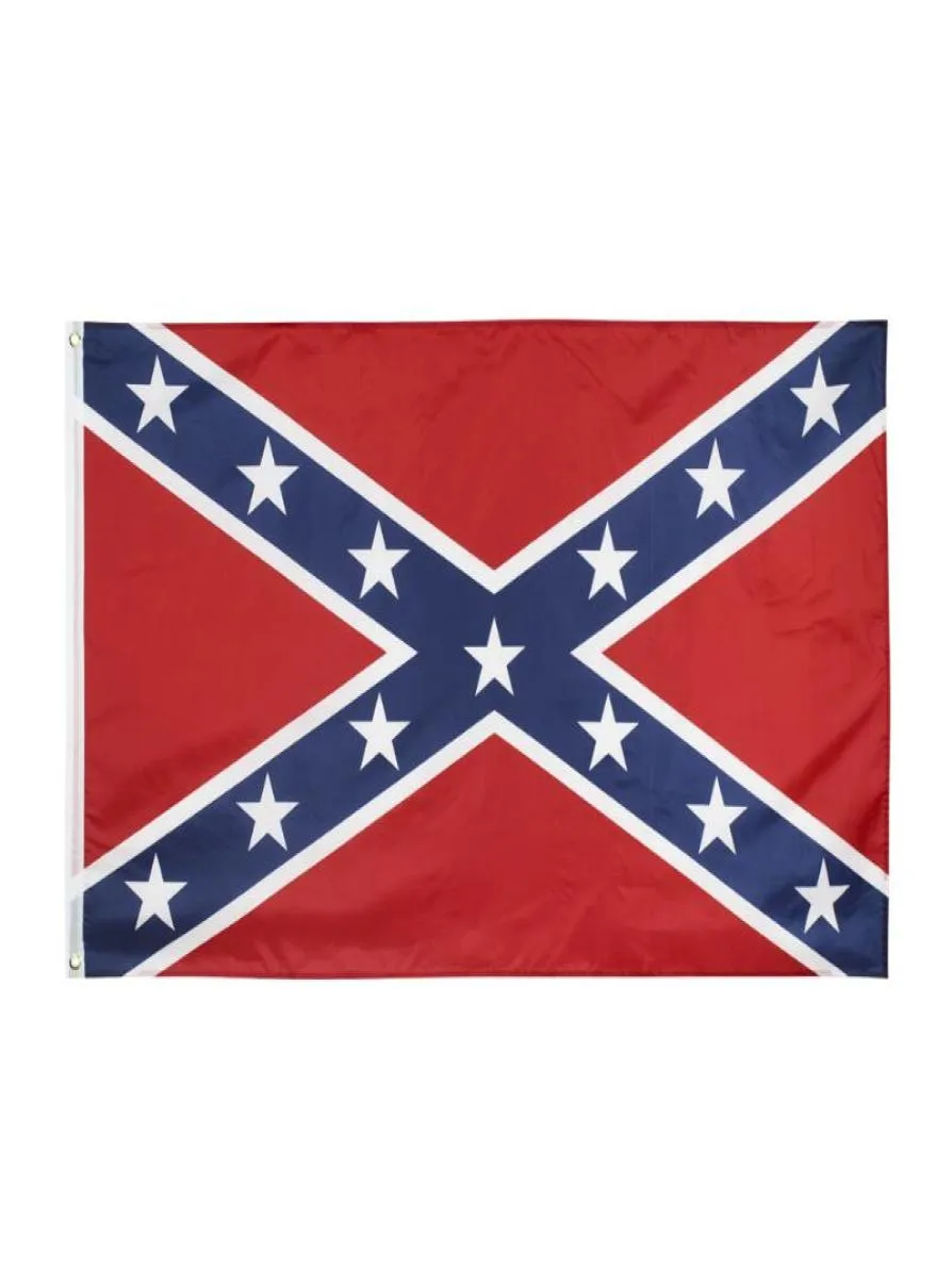 Konfederasyon Bayrağı ABD Savaşı Güney Bayrağı 15090cm Polyester Ulusal Bayraklar İki tarafı baskılı İç Savaş Bayrakları Deniz DWA9122129322